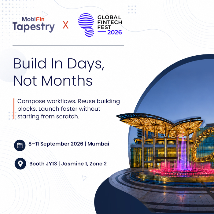 MobiFin Tapestry at Global Fintech Fest 2026 — 8-11 September, Mumbai, Booth JY13